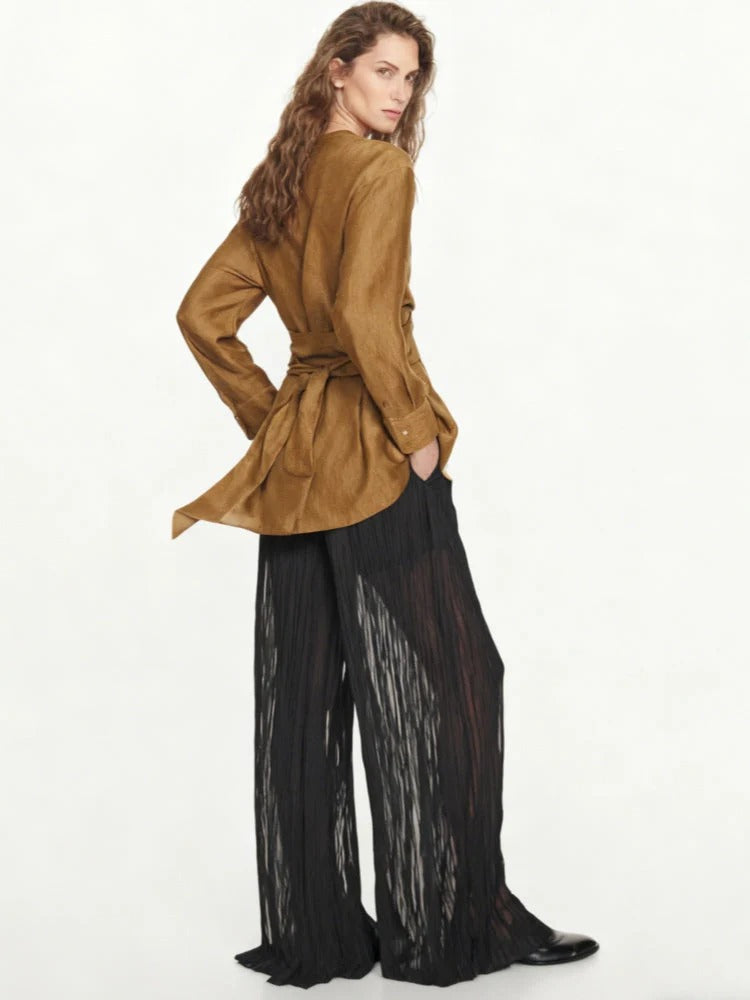 Cross Design Loose Shirt And Lantern Pants Set