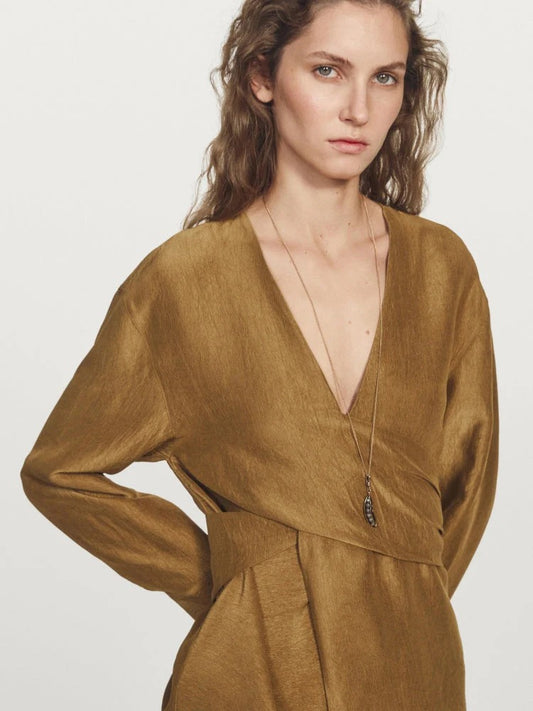 Cross Design Loose Shirt And Lantern Pants Set