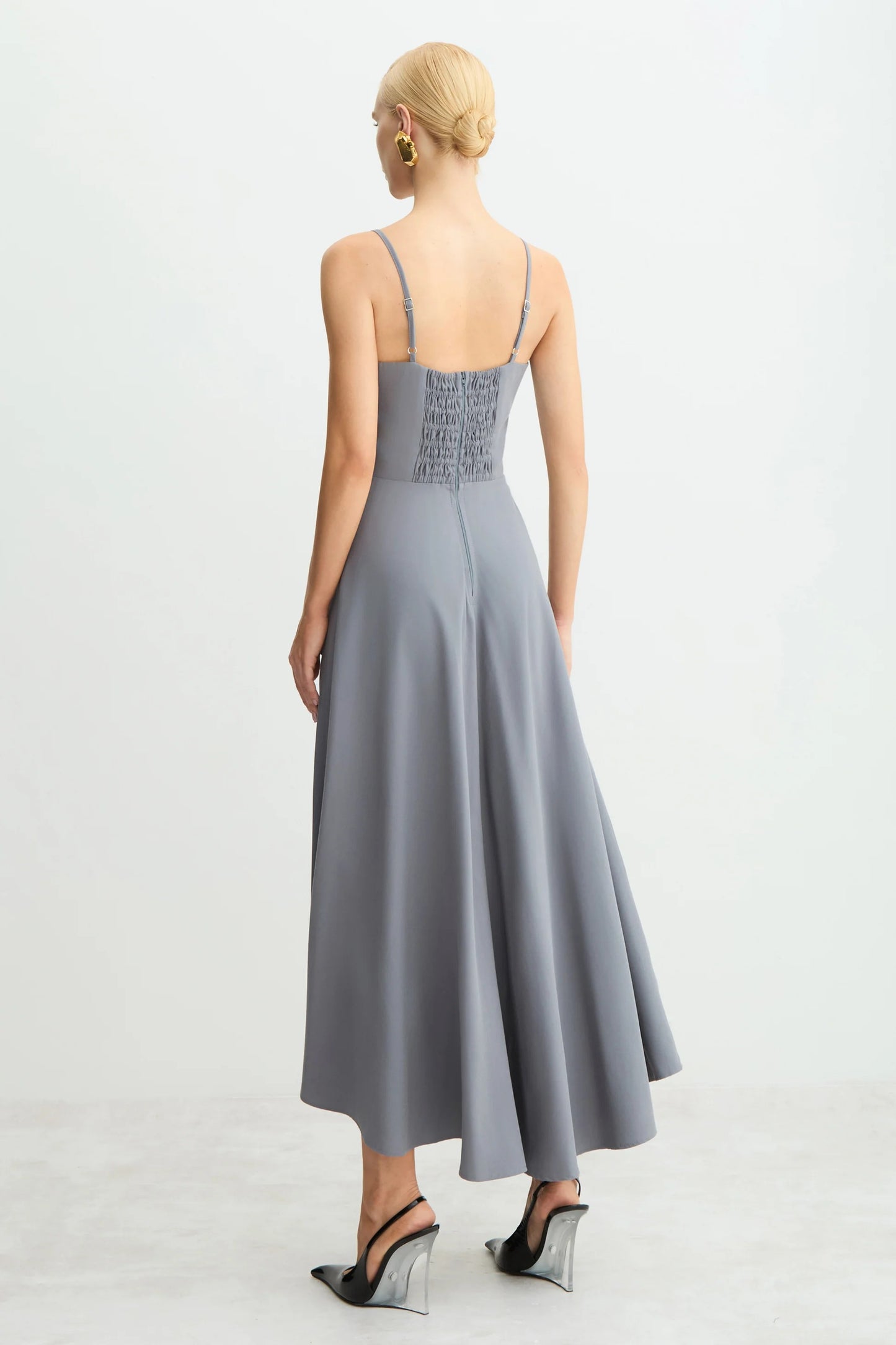 Lace Gray Midi Dress